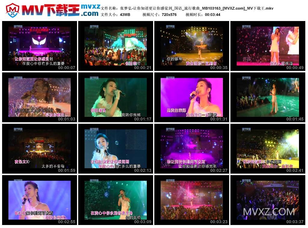 张梦弘-让你知道更让你感觉到_国语_流行歌曲_MB103163